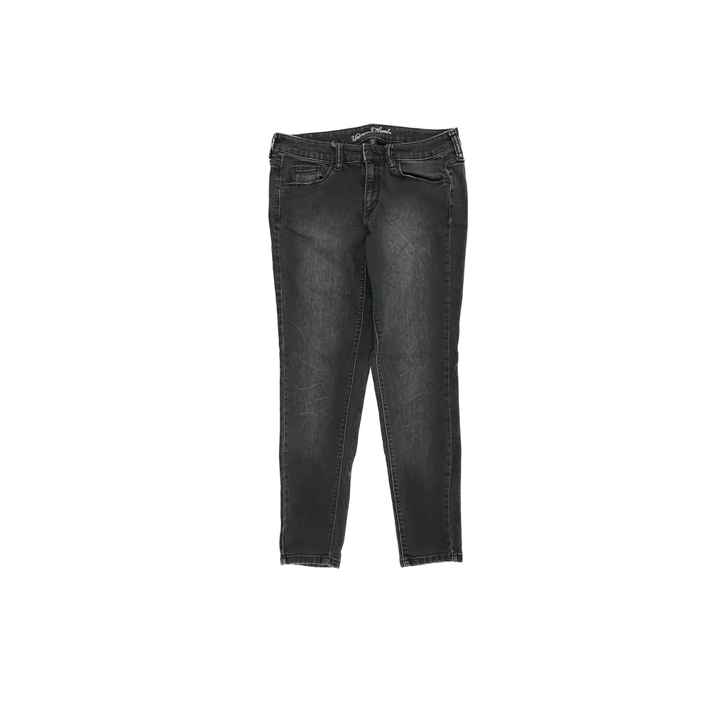 Universal Thread Skinny Jeans Womens 4 Black Mid Rise Faded Stretch Denim